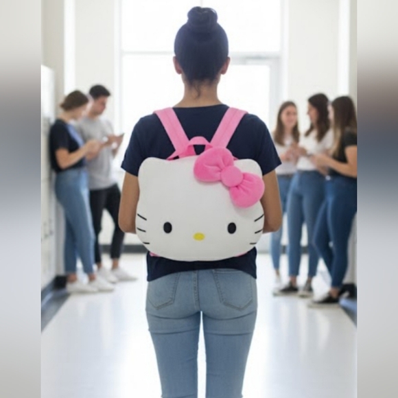 ♥️Hello Kitty Plush backpack & Slippers NWT - Picture 1 of 9